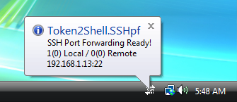 Token2Shell.SSHpf on Taskbar Tray